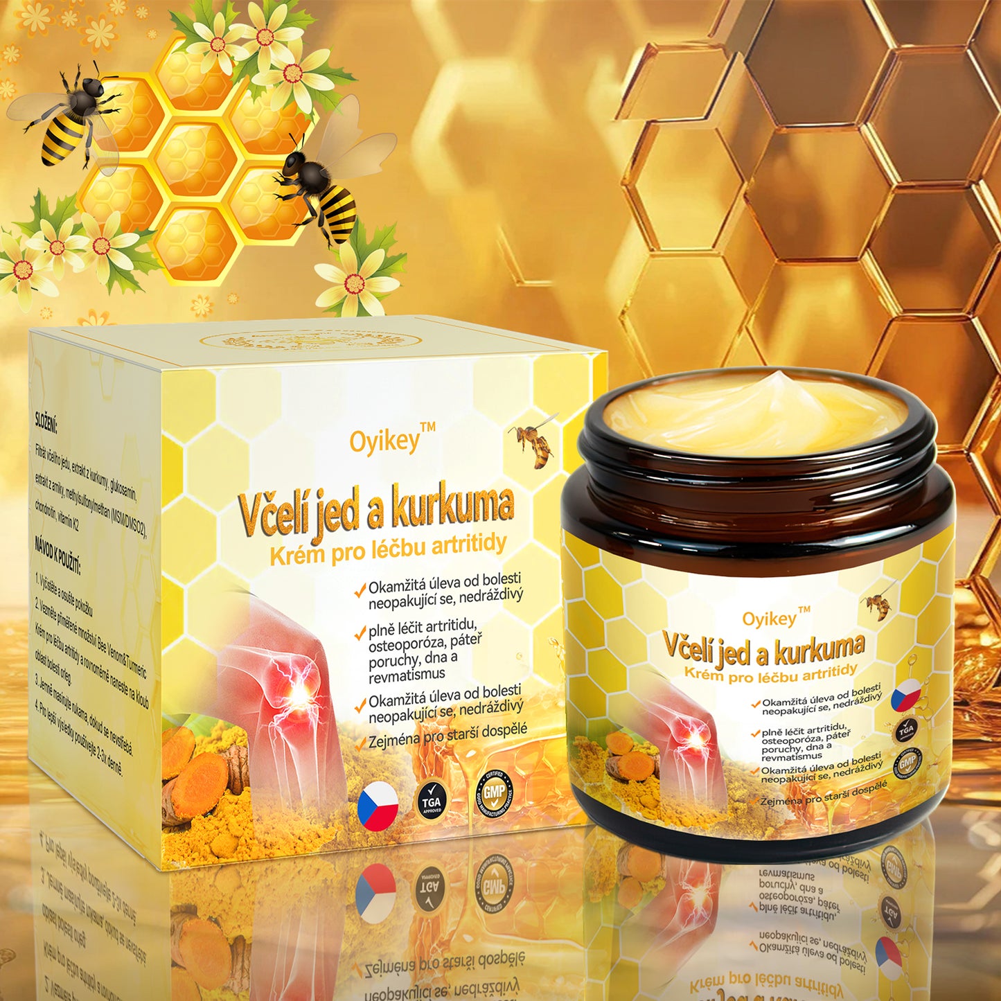 🌏𝐎𝐲𝐢𝐤𝐞𝐲™ krém na artritídu s včelím jedom a kurkumou🐝 (ideálny pre starších ľudí a odporúčaný Slovenskou ortopedickou spoločnosťou SOTS).